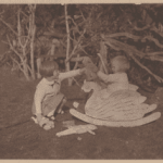 Helen & Mary with
rocking toy