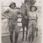 Mary Lewis taken with Mickey. Lanscape, Tallarook, VIC