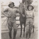 Mary Lewis taken with Mickey. Lanscape, Tallarook, VIC